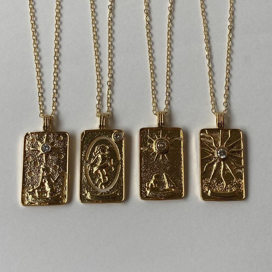 Gold Tarot Card Necklaces