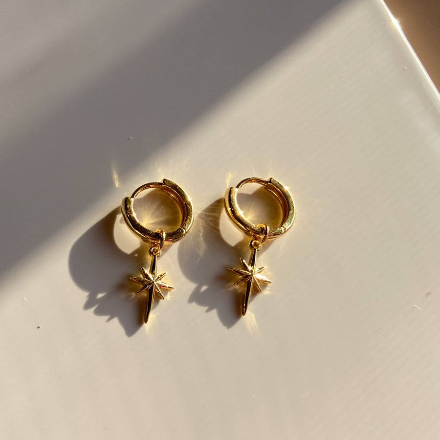 24k gold huggies, gold earrings, gold hoops