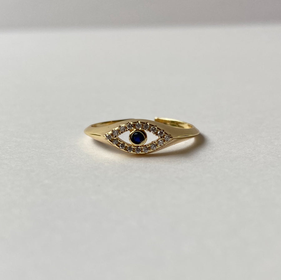 gold evil eye ring