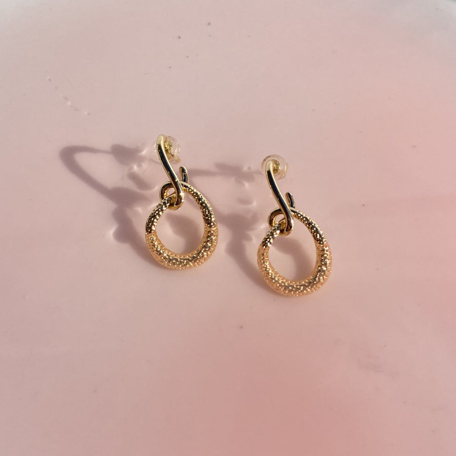 gold lasso earrings