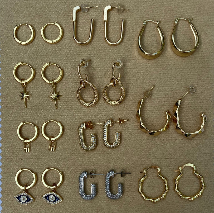 hoops, silver hoops, silver earrings, white gold fill, gold fill, earring stack
