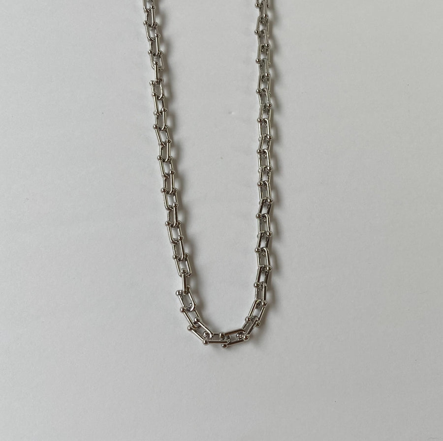 white gold filled u link chain