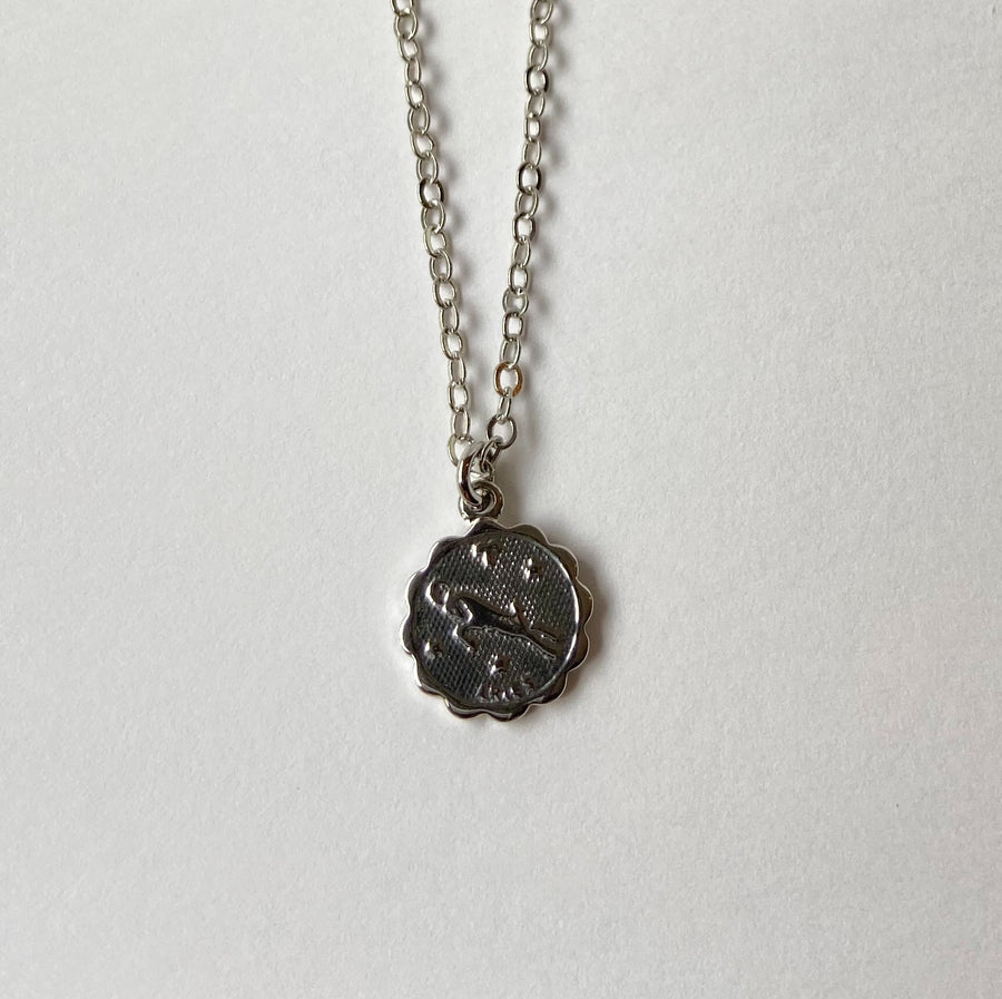 Zodiac Pendant Necklace - White Gold